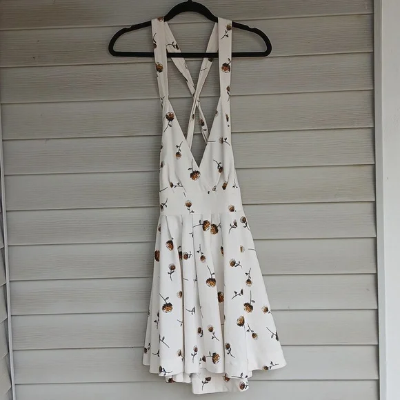 Free People Cream Floral Backless Dress - Picture 2 of 4